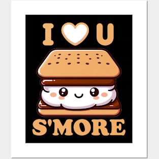 I Love You Smore Funny Camping S'more Pun Posters and Art